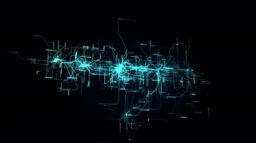 Growing Futuristic Neural Network Lines Digital Background