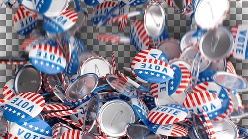 American Vote Buttons Falling Animation