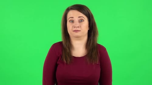 Woman Speaking With Hand Gestures On Green Screen