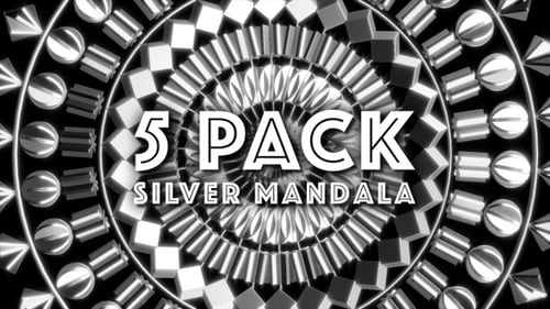 Silver Geometric Mandala Abstract Looping Background Animation