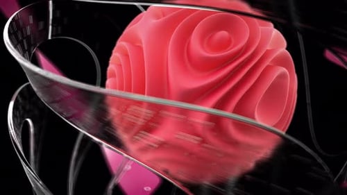 abstract ball and glass animated video effect