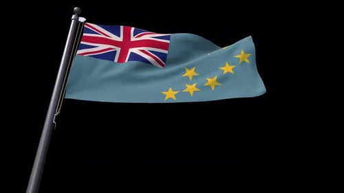 Realistic Waving Tuvalu Flag 3D Animation