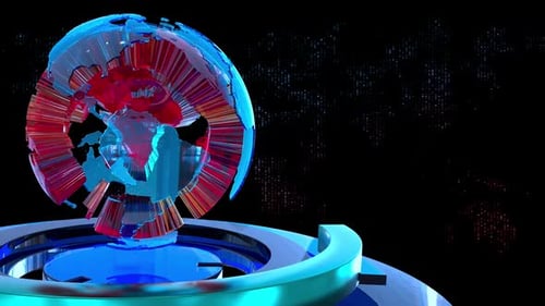 Futuristic 3D Digital Globe Broadcast Opener