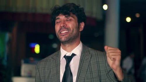 A Man Dancing with Joy and Fun