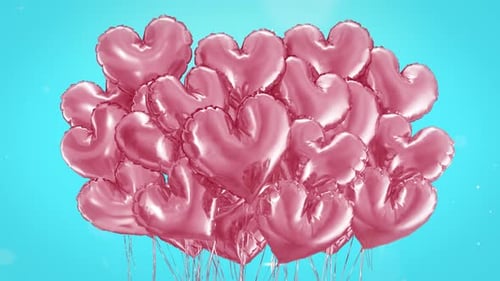 Pink Heart Balloons Animated Celebration of Love