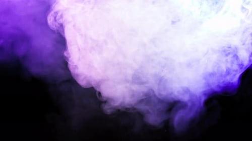 Swirling Purple and Blue Smoke on Black Background