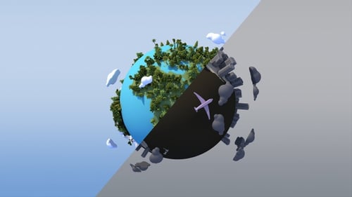Animated Earth Transformation from Nature to Urban Landscape