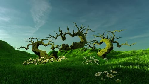 Fabulous Trees In The Meadow