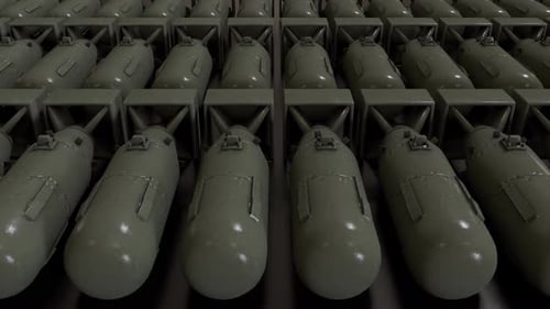 Military Bombs Rotating in a Seamless Array