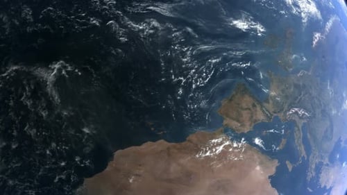 Spinning Earth Globe Zooming into Europe