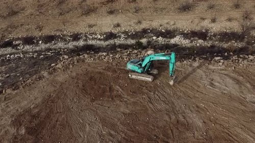 Aerial View Heavy Equipment Operator