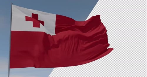 Seamless Looping Tonga Flag Waving