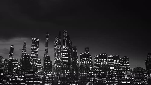 Noir Night City Loop 4k