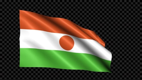 Realistic Waving Flag of Niger Seamless Loop