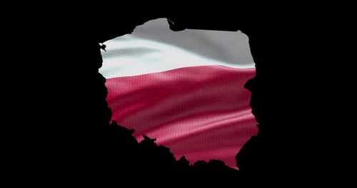 Waving Polish Flag Map Animation