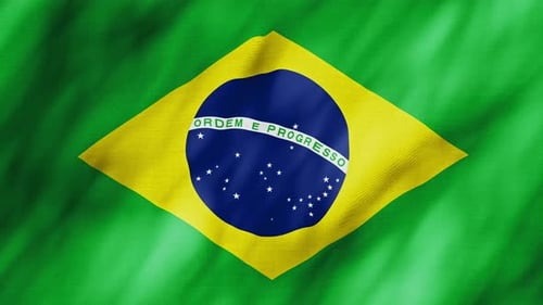 Realistic Waving Flag of Brazil Seamless Loop