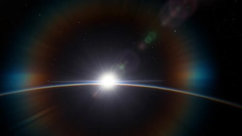Space Background - Sunrise on Planet Earth