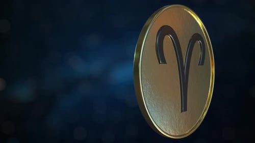 Goldmarke mit Widder-Sternzeichen