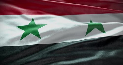 Syria National Flag Waving Realistic Seamless Loop