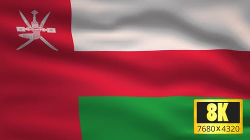 Oman National Flag Waving Seamless Loop