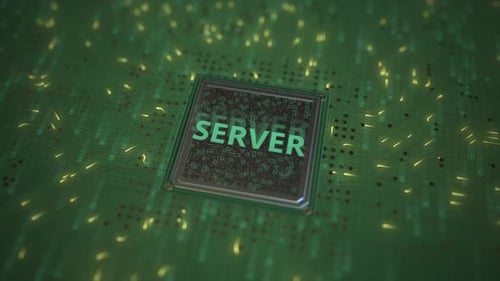 SERVER Text on a Computer Processor