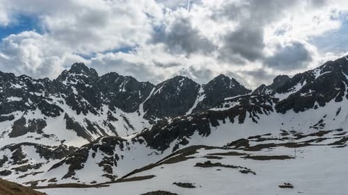 Fast Clouds in Winter Mountains