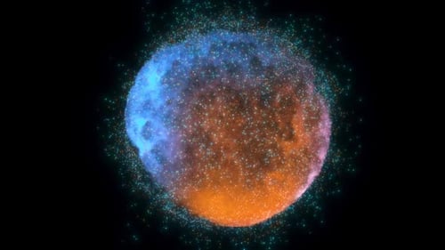 Abstract Glowing Cosmic Energy Sphere Background