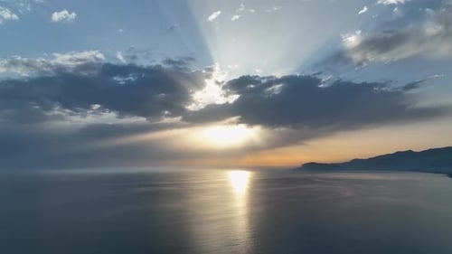 Cloudy Sunset at Sea Turkey Alanya 4 K