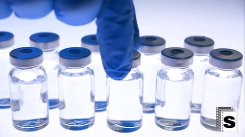 Medical Vials with Vaccine or Medicine