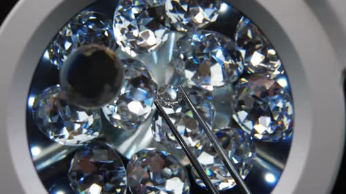 Close Up of Cut Diamonds