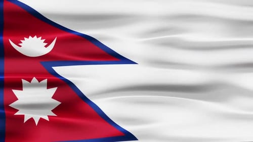 Waving Flag of Nepal Loopable Stock Footage Motion Background