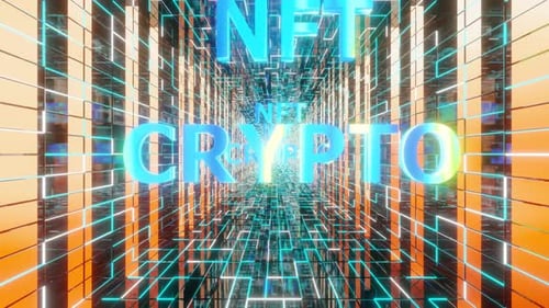 Túnel del ciberespacio futurista. Animación de bucle sin fisuras 3D render