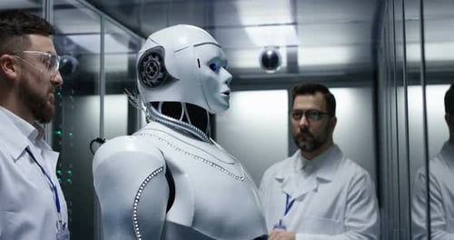Engineers Testing on Robot Controls