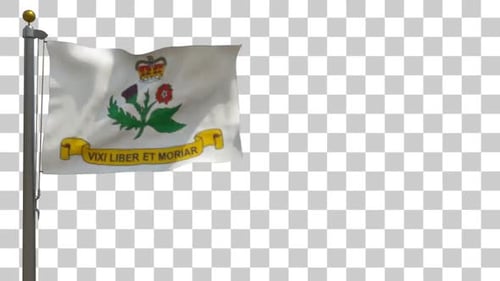 Annapolis City Flag (Maryland) on Flagpole with Alpha Channel