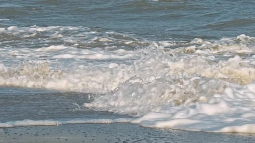 Wave of the Sea on the Sand Beach