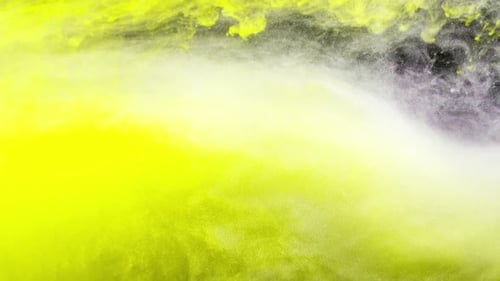 Abstract Yellow and White Paint Swirls