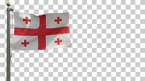 Realistic Georgian Flag Waving Animation