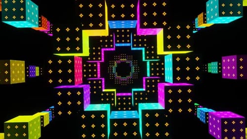 Vj Loop Magic Rotation Of Abstract Multicolored Cubes 02