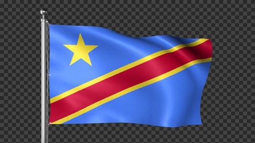 Democratic Republic of Congo Flag Waving Seamless Loop Animation