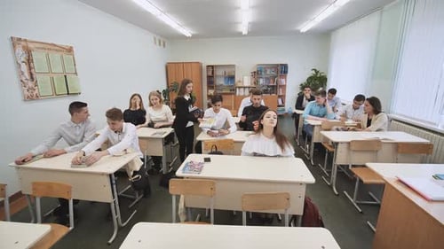 Pupils in the Class Before the Lesson