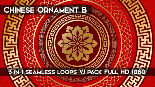 Animated Chinese New Year Red and Gold Traditional Background Patterns