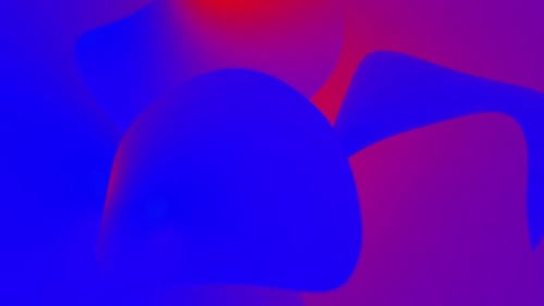 Ondas líquidas fluidas de neón azul y morado, movimiento abstracto