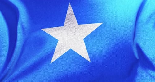 Waving Blue Flag with White Star Loop Background