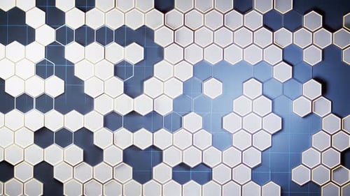 Metallic hexagon material background