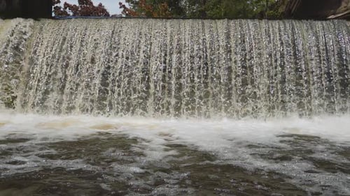 Water Flowing Forcefully over a Scenic Waterfall