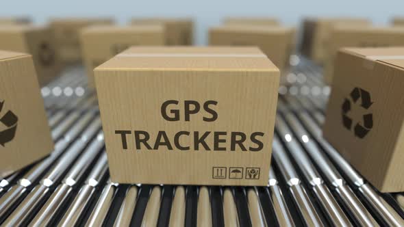 Cartons with GPS Trackers on Conveyors, Backgrounds Motion Graphics ft ...