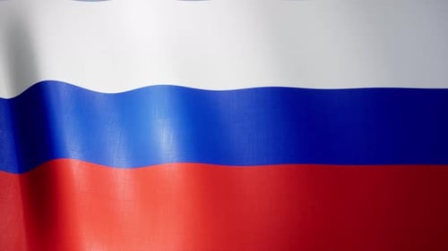 Realistic Waving Russian Flag Loop Animation