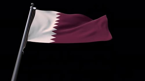 Qatar Flag With Alpha Channel 4K