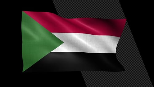 Waving Sudan Flag Alpha Channel
