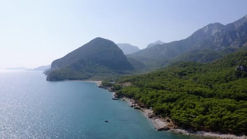 Seascape View with Sea Bay and Coastline